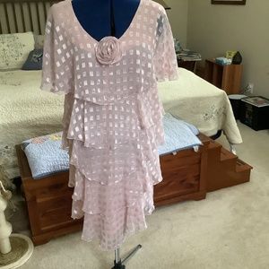 Size 8 pink tiered cocktail/semi- formal dress